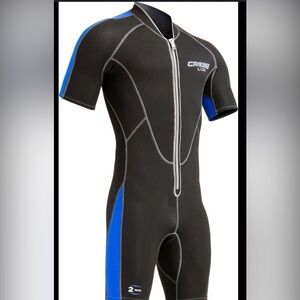 Cressi Lido 2mm shorty wetsuit in black and blue.  size XS 1 youth activewear